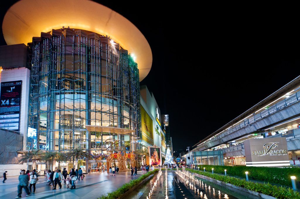The Siam Paragon shopping center in Bangkok is decorated for the Christmas and New Year holidays.